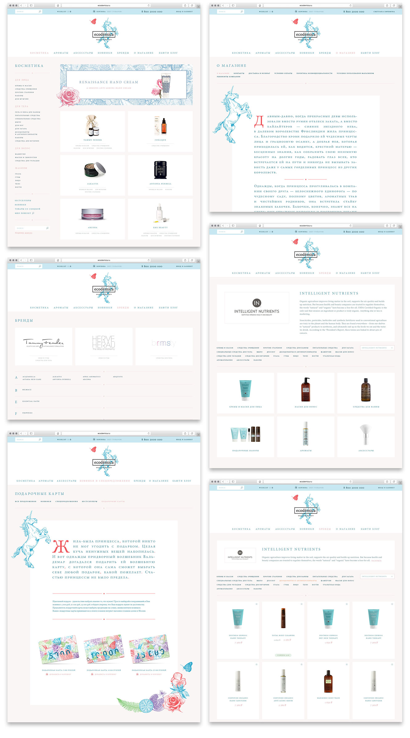 Разработка дизайна интернет-магазина косметики Ecodemica